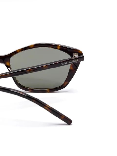 Saint Laurent Eyewear geometric-frame sunglasses - Brown