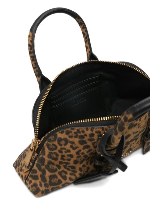 PINKO leopard-print padlock tote bag - Brown