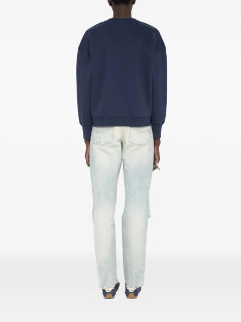 Zadig&Voltaire graphic-embroidery T-neck sweatshirt - Blue