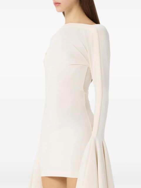 Blumarine lace flared-sleeve mini dress - Neutrals