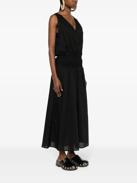 PINKO fringe-detail cotton midi dress - Black