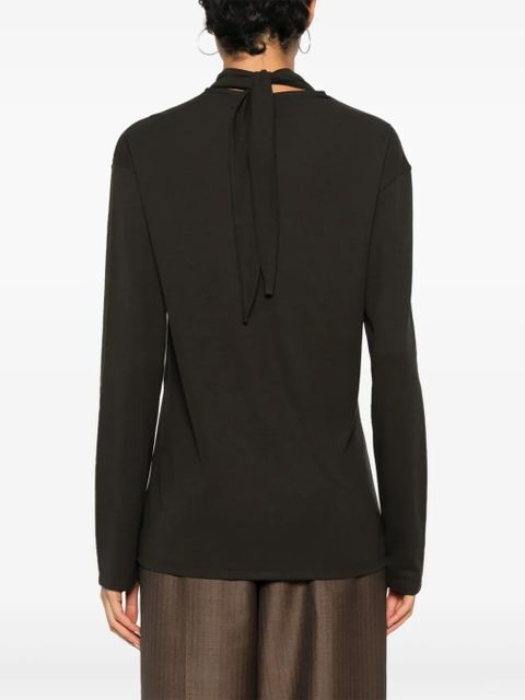 LEMAIRE scarf-detail long-sleeve top - Brown