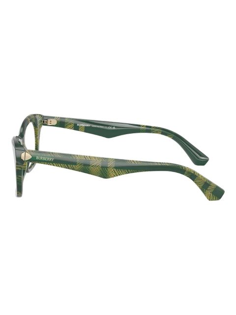 Burberry Eyewear checked square-frame glasses - Green