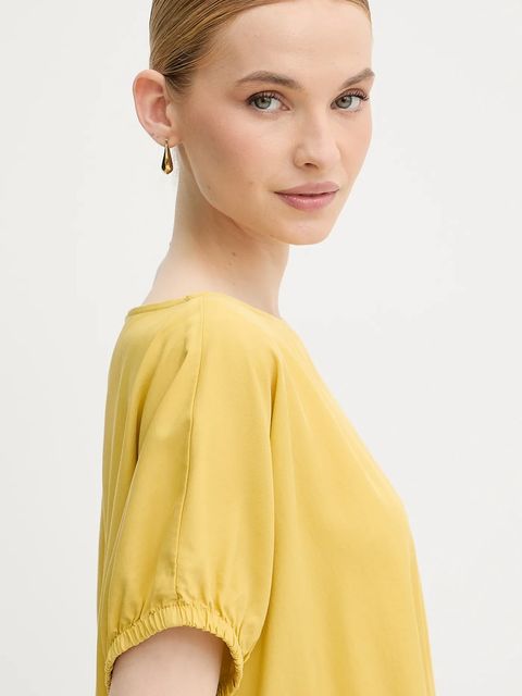 United Colors of Benetton bluzka damska kolor żółty gładka 5NPHDQ0C6