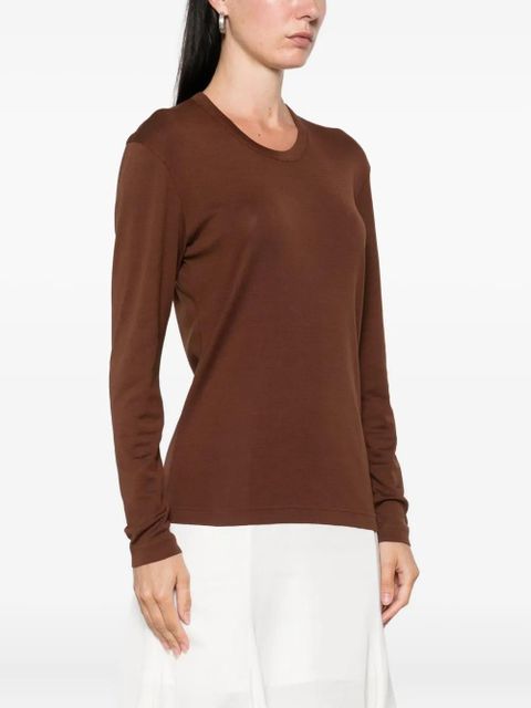 LEMAIRE long-sleeve cotton T-shirt - Brown