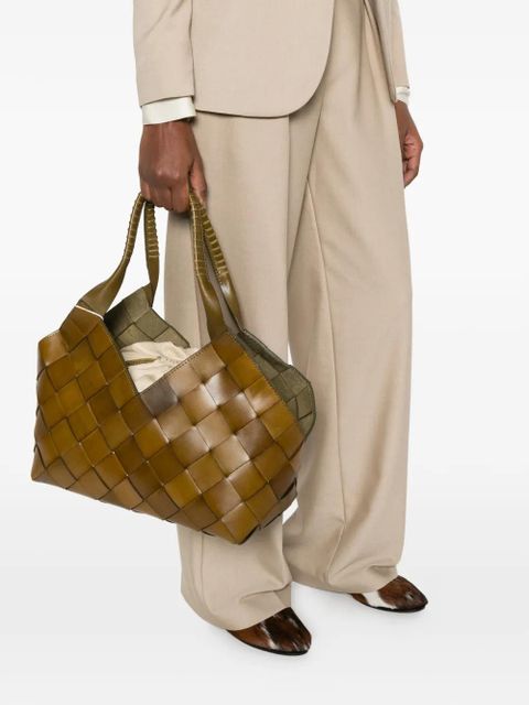 DRAGON DIFFUSION Castello woven leather tote bag - Green - zdjęcie produktu nr 2