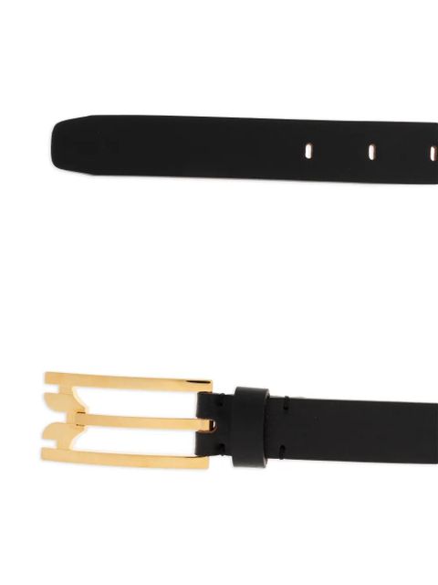 Victoria Beckham wide-buckle leather belt - Black