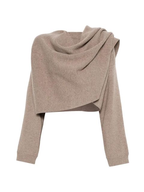 Magda Butrym draped long-sleeve cardigan - Neutrals - zdjęcie produktu nr 1