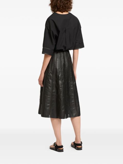 Yves Salomon perforated midi skirt - Black - zdjęcie produktu nr 2