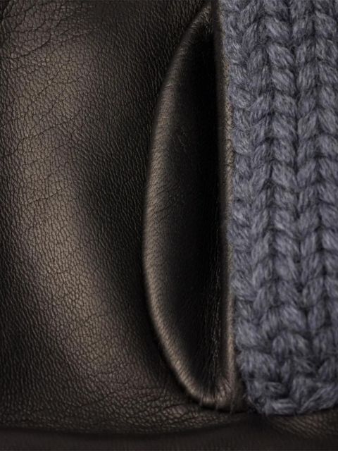 Prada wool and nappa leather gloves - Grey - zdjęcie produktu nr 2