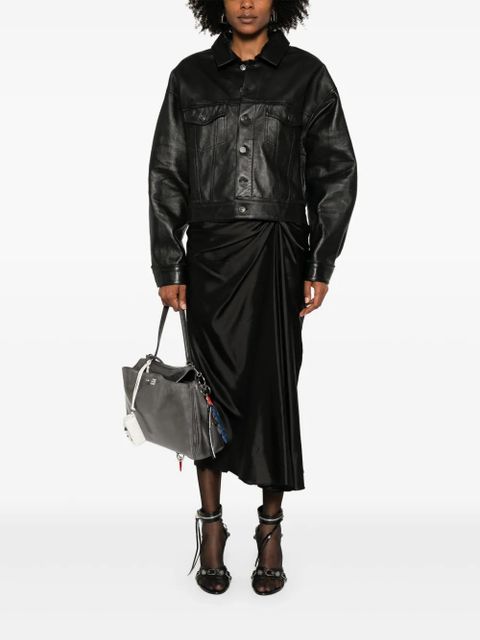 Balenciaga satin midi dress - Black