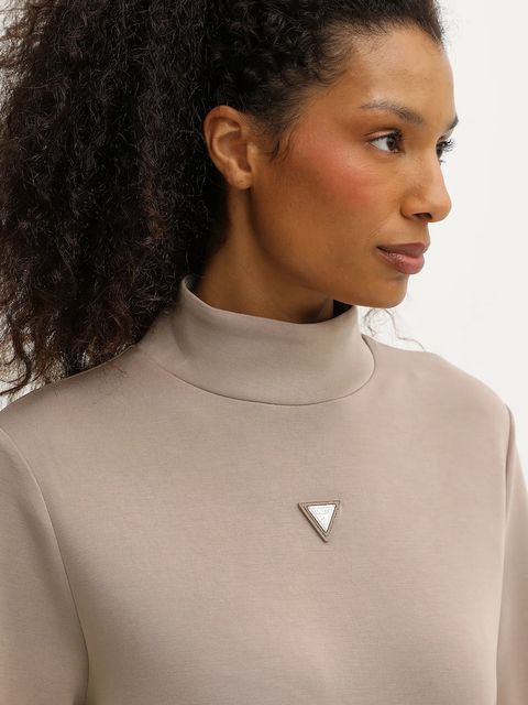 Guess bluza OLYMPE damska kolor beżowy gładka V4YQ05 KCAY2