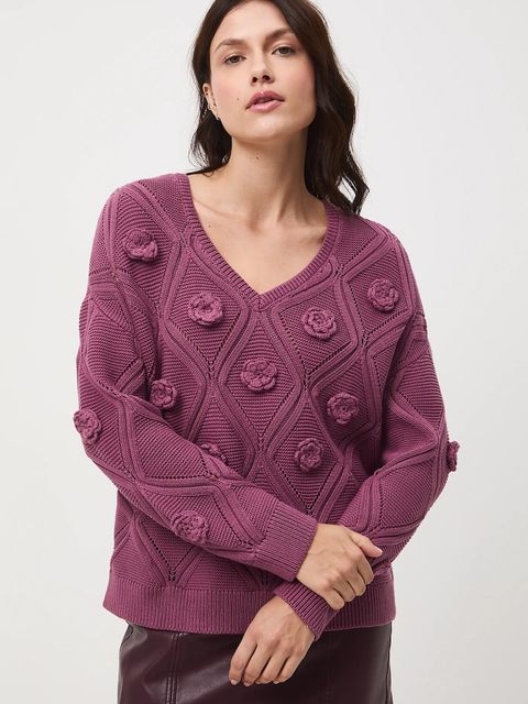 Medicine sweter damski kolor fioletowy