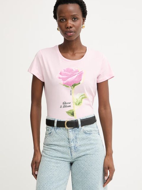 Liu Jo T-shirt damski bawełniany - zdjęcie produktu nr 2