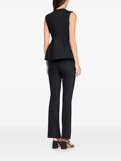 SANDRO Peplum buttoned front-pocket gilet - Black