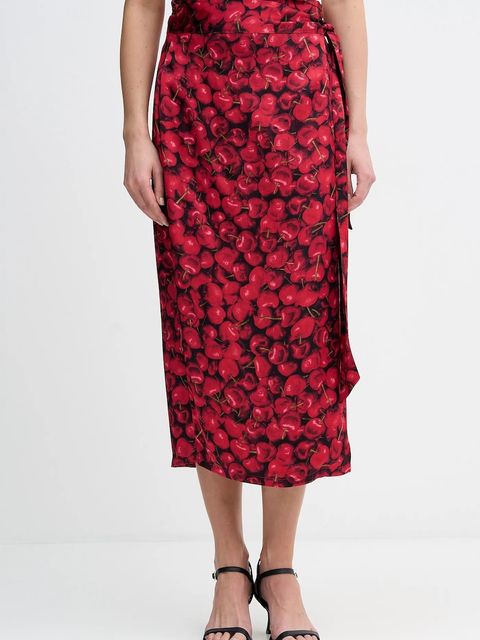 Never Fully Dressed spódnica Cherry Jaspre kolor czerwony maxi prosta NFDSK802 - zdjęcie produktu nr 1