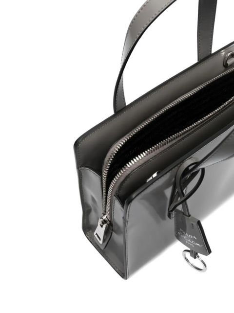 Prada mini Re-edition 1995 brushed-leather tote bag - Grey