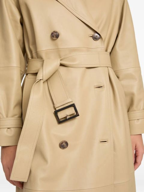 Yves Salomon belted leather trench coat - Neutrals