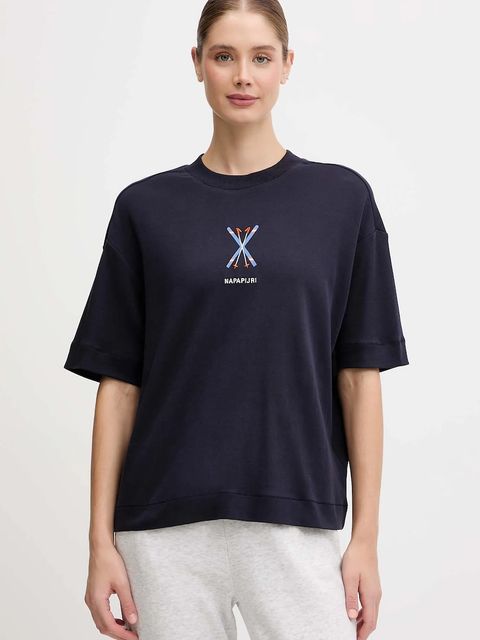Napapijri t-shirt bawełniany S-Irto damski kolor granatowy NP0A88SO1761 - zdjęcie produktu nr 1