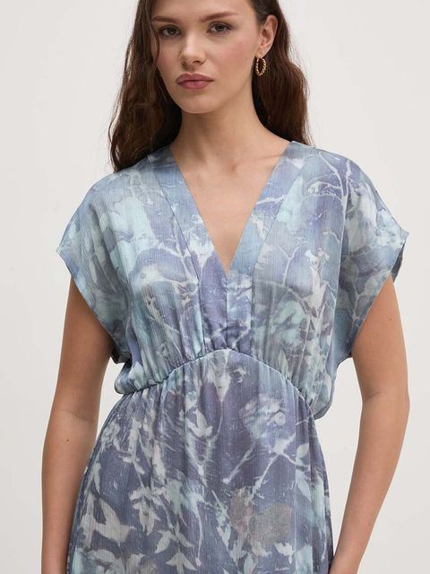 Sandro Ferrone sukienka kolor niebieski maxi rozkloszowana SFS32XBDMORISIA