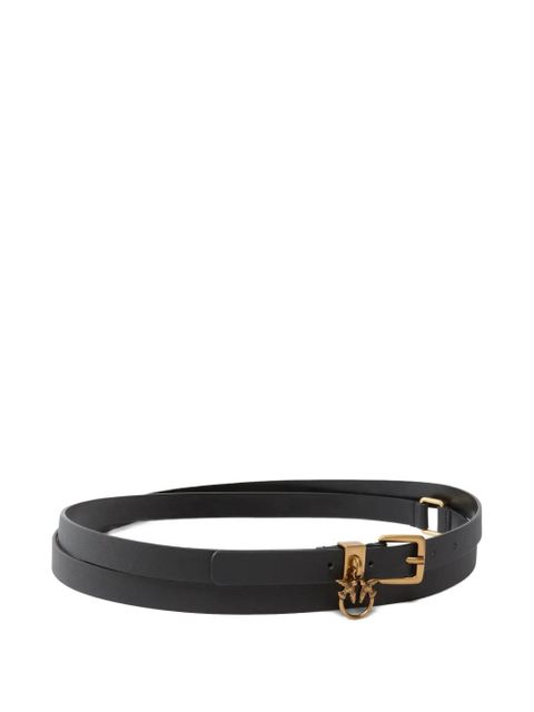 PINKO logo-plaque leather belt - Black