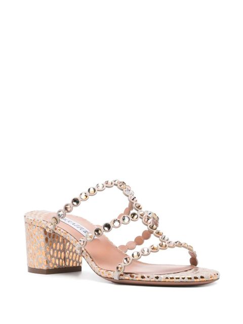 Aquazzura 55mm crystal-embellished sandals - White - zdjęcie produktu nr 2