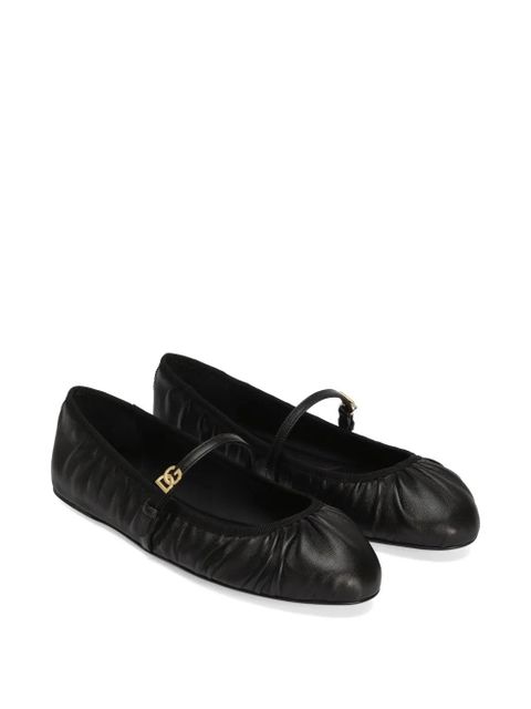 Dolce & Gabbana leather ballet flats - Black