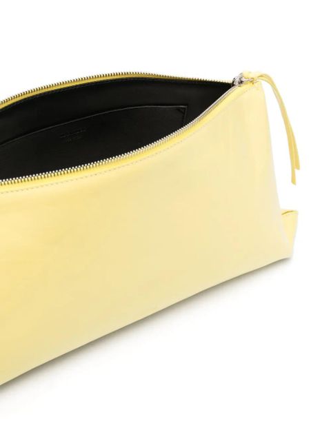 Jil Sander logo-debossed clutch bag - Yellow