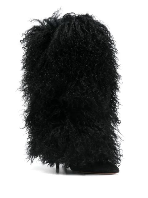 Paris Texas 105mm Furry Stiletto boots - Black - zdjęcie produktu nr 2