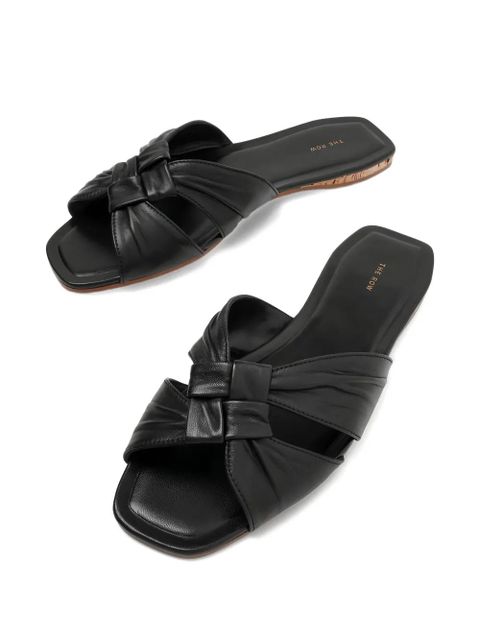 The Row knot-detail leather sandals - Black