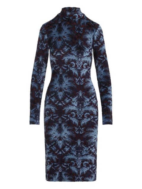 ETRO floral-pattern mock-neck midi dress - Blue - zdjęcie produktu nr 1