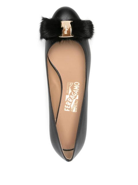 Ferragamo 30mm leather ballet flats - Black