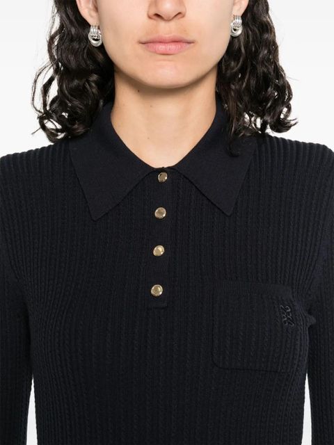 SANDRO knitted polo shirt - Blue