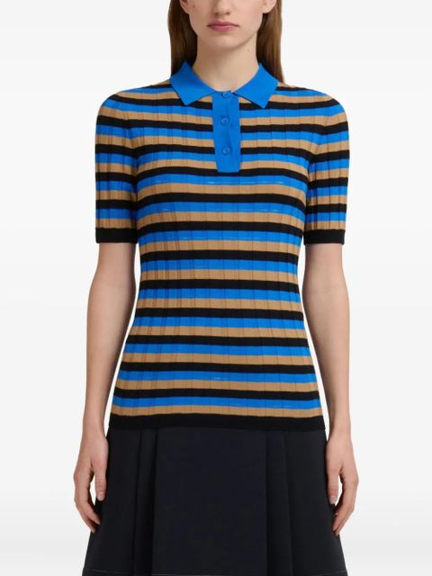 Marni striped polo top - Blue