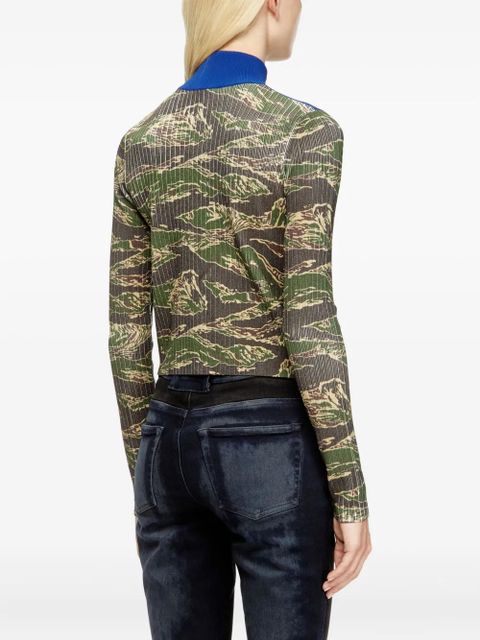 Diesel tiger-print ribbed sweater - Blue