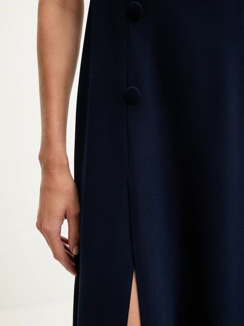 Answear.LAB sukienka kolor granatowy midi prosta