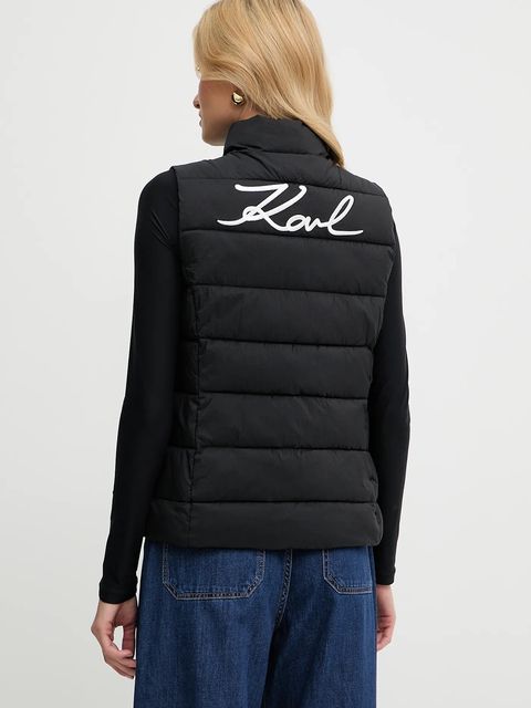 Karl Lagerfeld bezrękawnik damski kolor czarny zimowy A1W15048