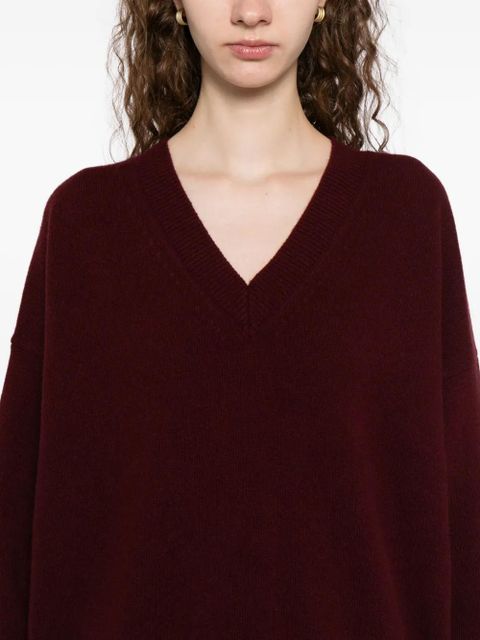 Róhe v-neck knitted jumper - Red