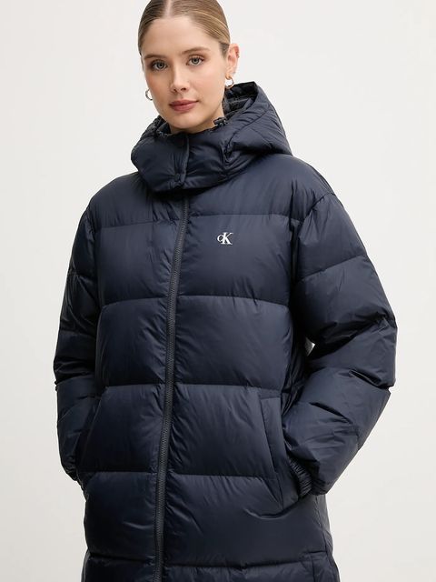 Calvin Klein Jeans kurtka puchowa kolor granatowy zimowa LV047D502G