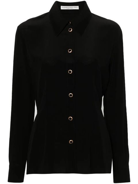 Alessandra Rich long-sleeve silk shirt - Black - zdjęcie produktu nr 1