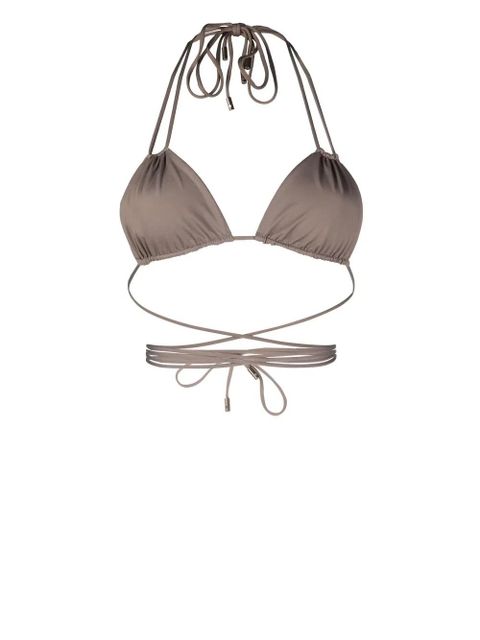 Saint Laurent wrap-around bikini top - Grey - zdjęcie produktu nr 1