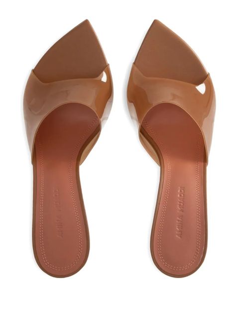 Amina Muaddi 95mm Bianca Glass pointed-toe sandals - Brown - zdjęcie produktu nr 2