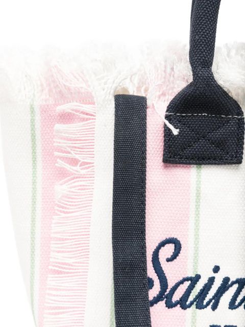 MC2 Saint Barth striped frayed-edge beach bag - Pink