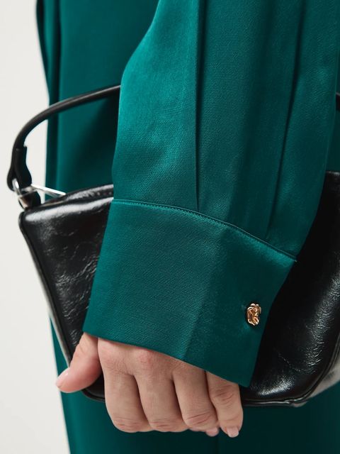 Medicine koszula damska kolor zielony relaxed z kołnierzykiem klasycznym