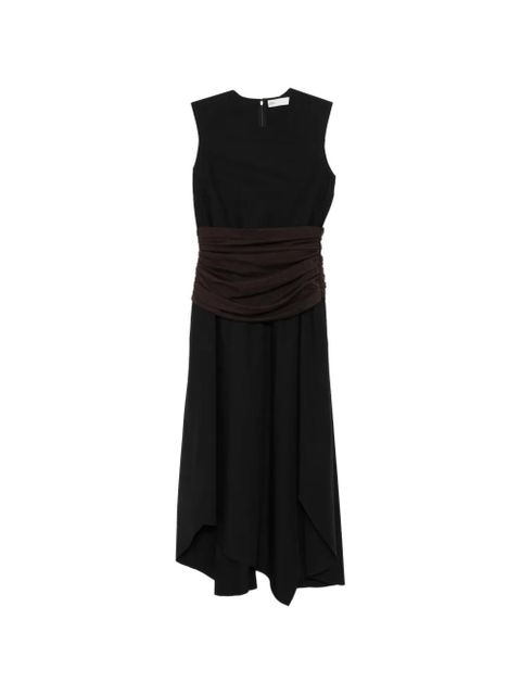 Tory Burch ruched-detail sleeveless midi dress - Black - zdjęcie produktu nr 1