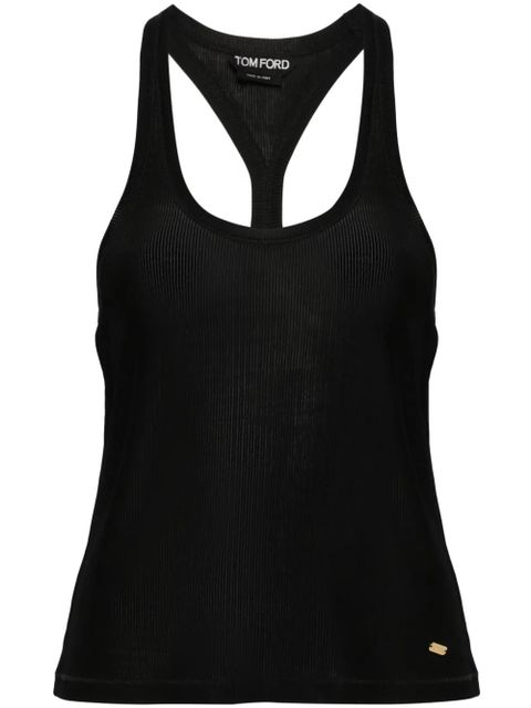 TOM FORD ribbed-knit racerback top - Black - zdjęcie produktu nr 1