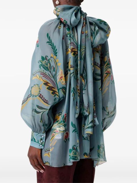 ETRO bow-collar top - Blue