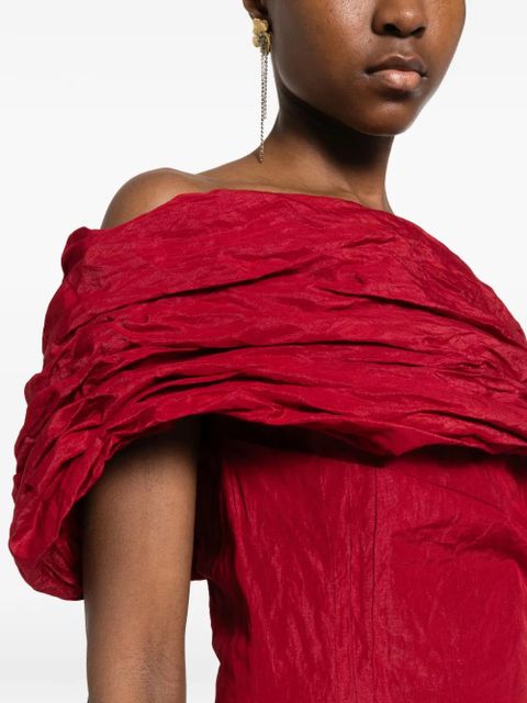 Magda Butrym off-shoulder draped dress - Red