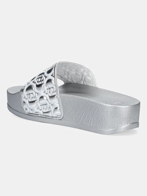 Liu Jo klapki MYKONOS 01 damskie kolor srebrny na platformie BA5097EX25200532