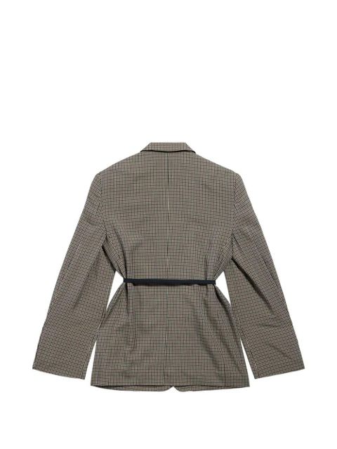 Balenciaga checked tie blazer - Neutrals